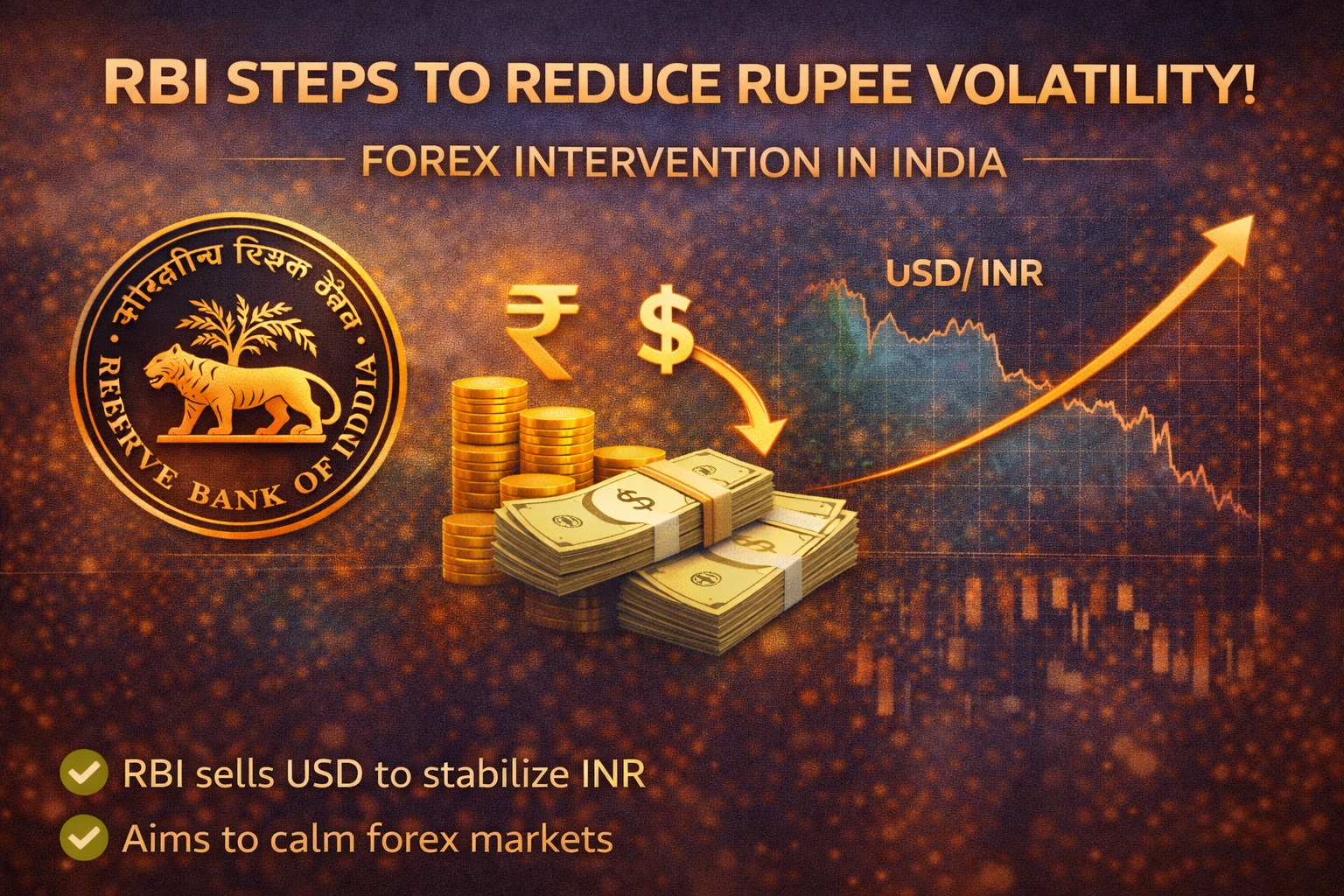 RBI steps to reduce rupee volatility forex intervention India infographic